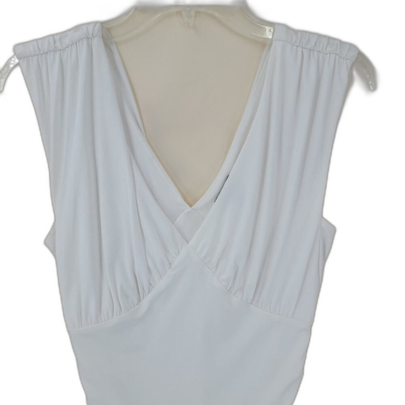 Express White V-Neck Sculpt Bodysuit Small - Picture 8 of 8